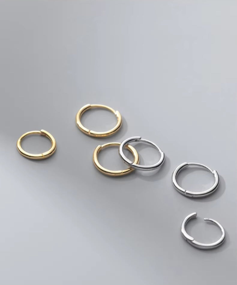 pendientes de aro de Plata de Ley 925 para mujer, aretes pequeños, redondos