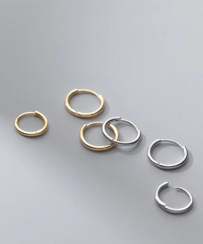 pendientes de aro de Plata de Ley 925 para mujer, aretes pequeños, redondos