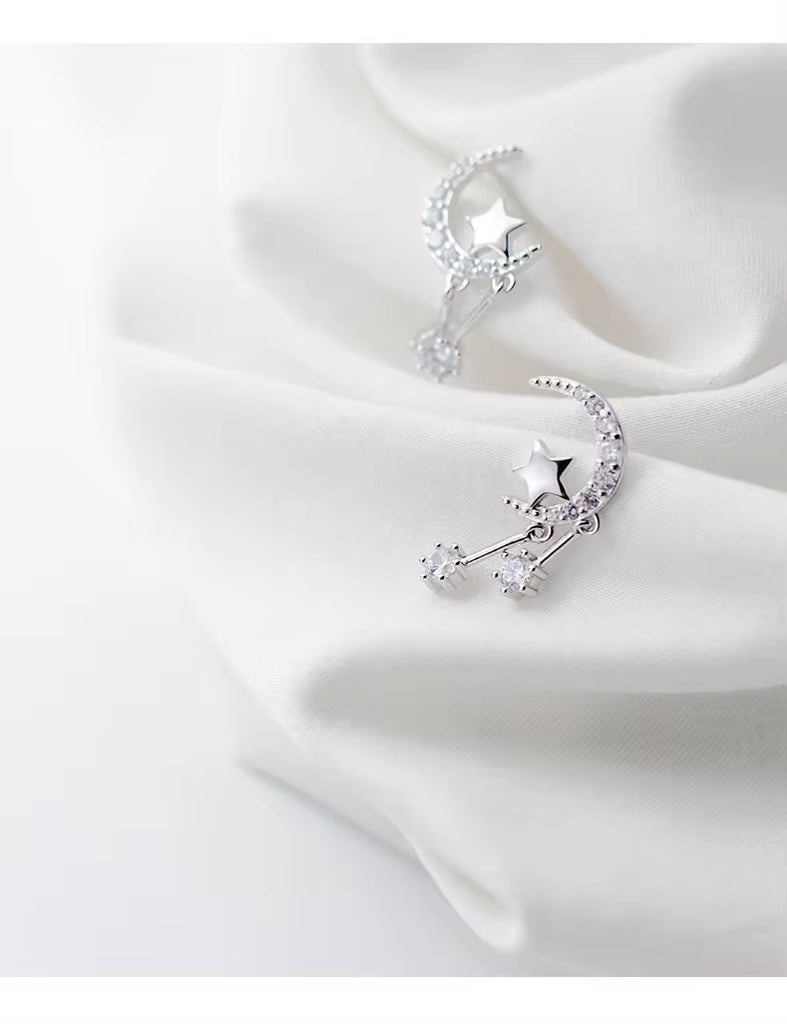 pendientes de plata de primera ley y circón para mujer