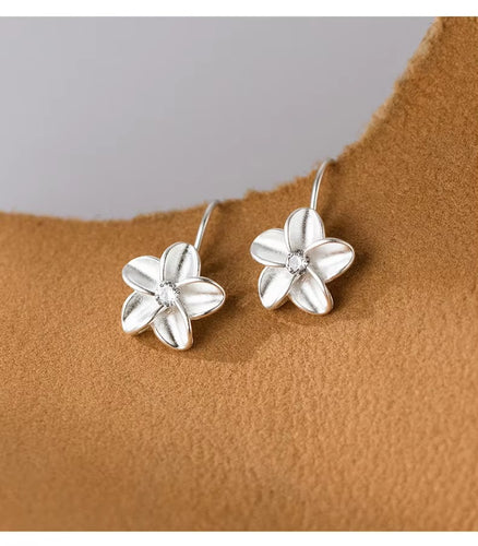 pendientes de plata de ley 925 con diseño de flores para mujer, joyería fina