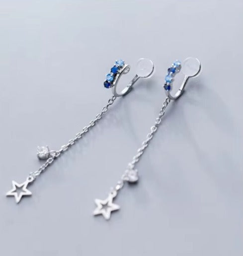pendientes de plata de ley 925 con forma de U para mujer, joyería fina con Clips