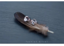 Load image into Gallery viewer, pendientes de plata de ley 100% y Circonia cúbica para mujer, aretes pequeños