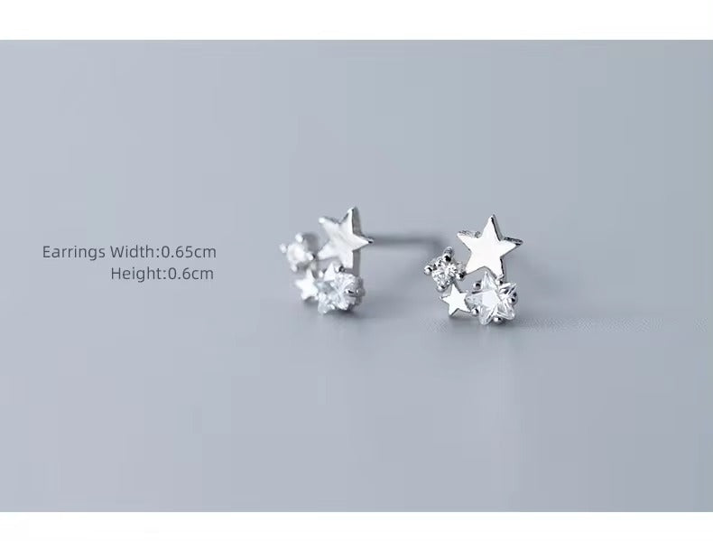 pendientes de plata de primera ley y circón para mujer