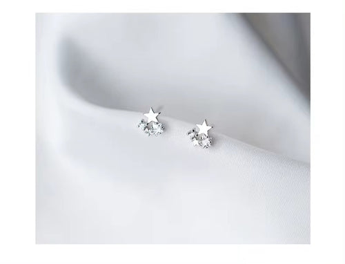 pendientes de plata de primera ley y circón para mujer