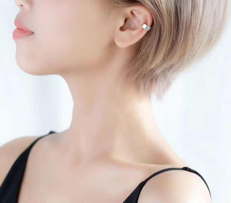 pendientes minimalistas de Plata de Ley 925 para mujer y niña, aretes redondos de Clip, joyería