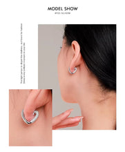 Load image into Gallery viewer, pendientes de aro de Plata de Ley 925 auténtica para mujer