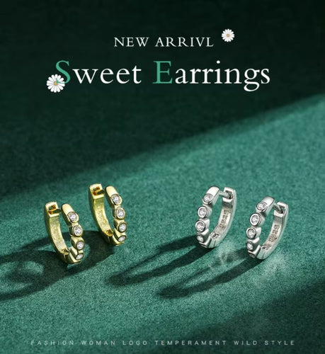 pendientes pequeños de Plata de Ley 925 para mujer y niña