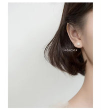 Cargar imagen en el visor de la galería, pendientes de tuerca redondos geométricos de perlas para mujer