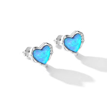 Load image into Gallery viewer, pendientes de plata de ley 925 con corazones irregulares para mujer