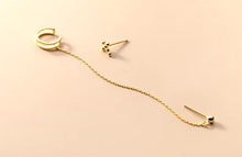 Load image into Gallery viewer, pendientes de plata de ley 925 con borlas largas para mujer y niña, aretes con pasador