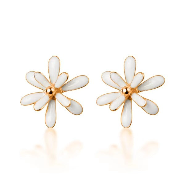 pendientes de esmalte plateado para mujer