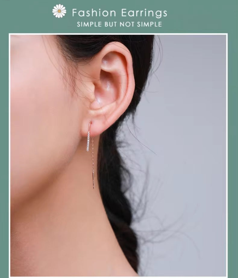 pendientes colgantes minimalistas para mujer