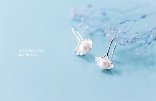 nueva venta Real 925 Plata de Ley Shell perla gota pendientes clásico elegante encanto colgante oreja para mujeres