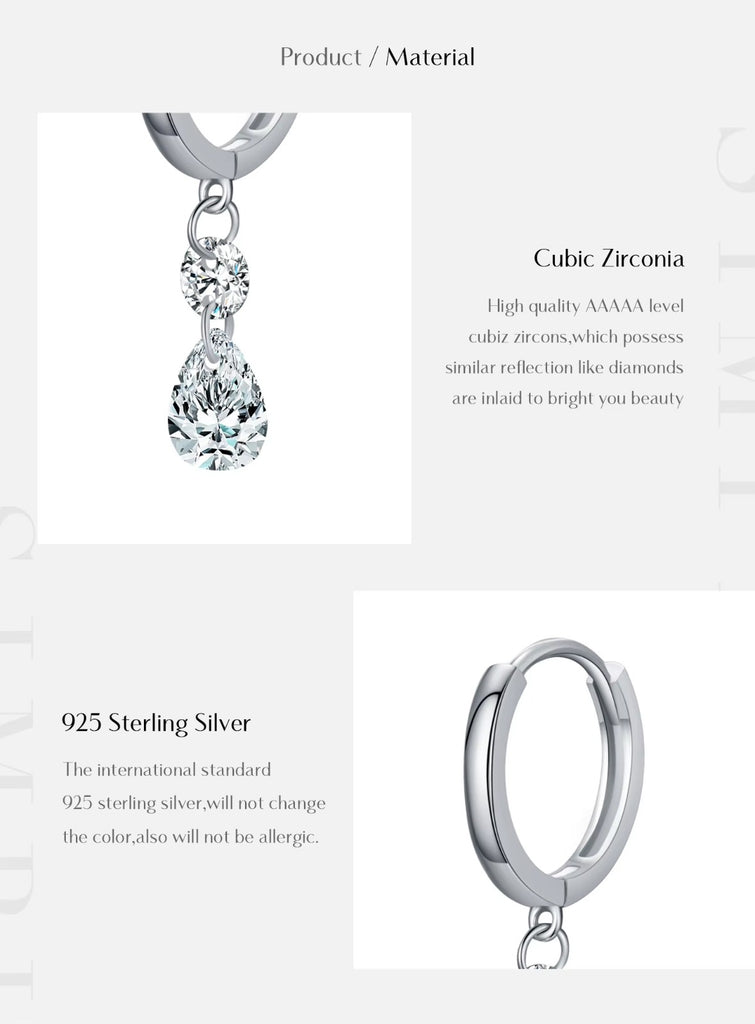 pendientes de aro de Plata de Ley 925 para mujer