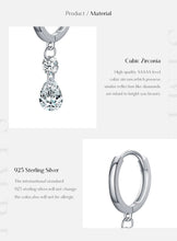 Load image into Gallery viewer, pendientes de aro de Plata de Ley 925 para mujer