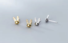 Load image into Gallery viewer, pendientes de plata de ley 925 con forma de Mini conejo para mujer, joyería fina
