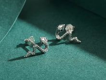 Load image into Gallery viewer, pendientes de plata de ley 100% con forma de serpiente para mujer, aretes hipoalergénicos