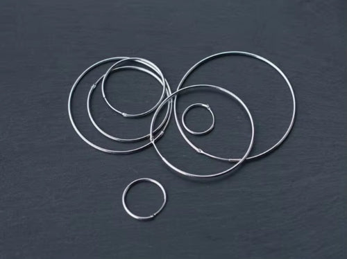 pendientes de aro de Plata de Ley 925 auténtica para mujer