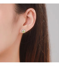 Load image into Gallery viewer, pendientes de plata de ley 925 con forma redonda para mujer