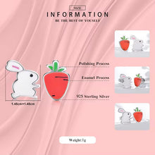 Load image into Gallery viewer, pendientes de plata de ley 925 con forma de zanahoria y conejo