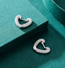 Load image into Gallery viewer, pendientes de aro de Plata de Ley 925 auténtica para mujer