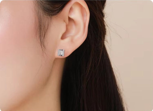 pendientes de plata de ley 925 para mujer, aretes geométricos Vintage