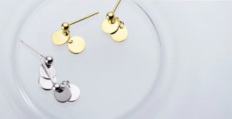 pendientes pequeños de Plata de Ley 925 para mujer, joyería de diseño redondo Simple