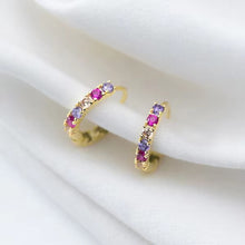 Load image into Gallery viewer, pendientes de aro geométricos de Plata de Ley 925 para mujer