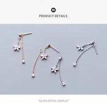 Load image into Gallery viewer, pendientes de plata de ley 925 con forma de flor para mujer