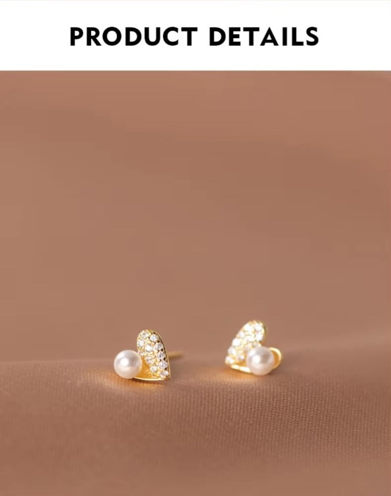 pendientes de plata de ley 925 con forma de corazón Irregular para mujer