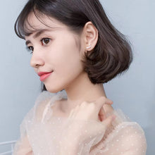 Cargar imagen en el visor de la galería, pendientes de tuerca de pluma de circón transparente para mujer, rombos brillantes