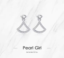 Load image into Gallery viewer, pendientes de plata de ley 925 para mujer, joyería de boda elegante y fina, con cierre de tuerca