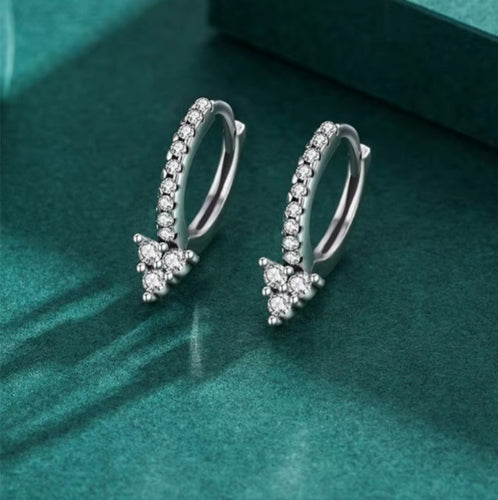 pendientes de plata de primera ley y Circonia cúbica para mujer