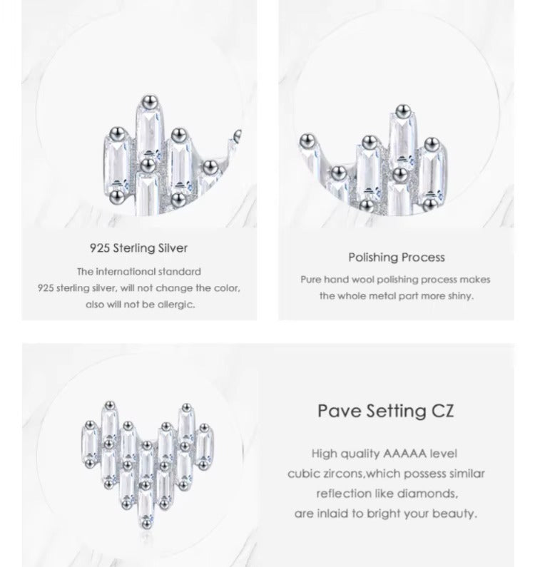 pendientes de plata de ley 925 con forma de corazón para mujer, joyería de compromiso