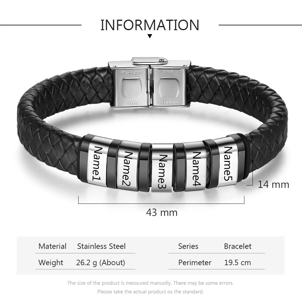 pulsera de cuero trenzado para hombre