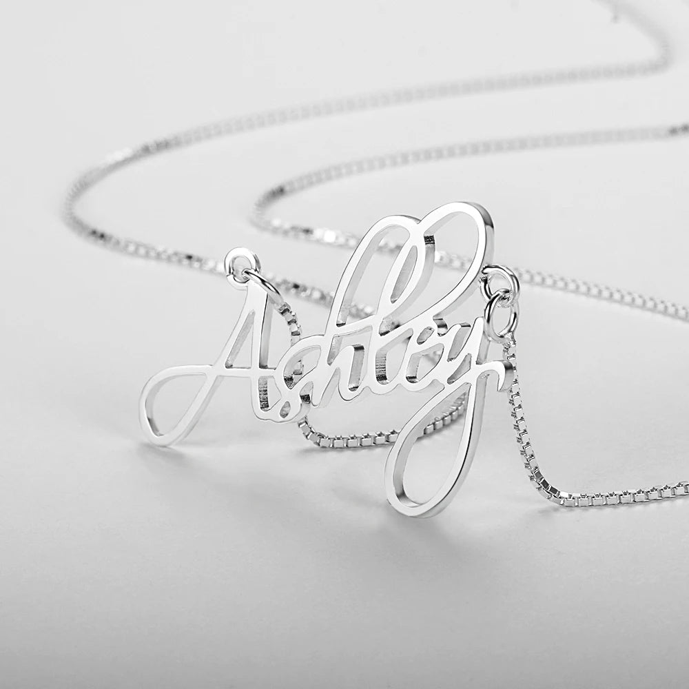 collar de plata de ley 925 con nombre personalizado