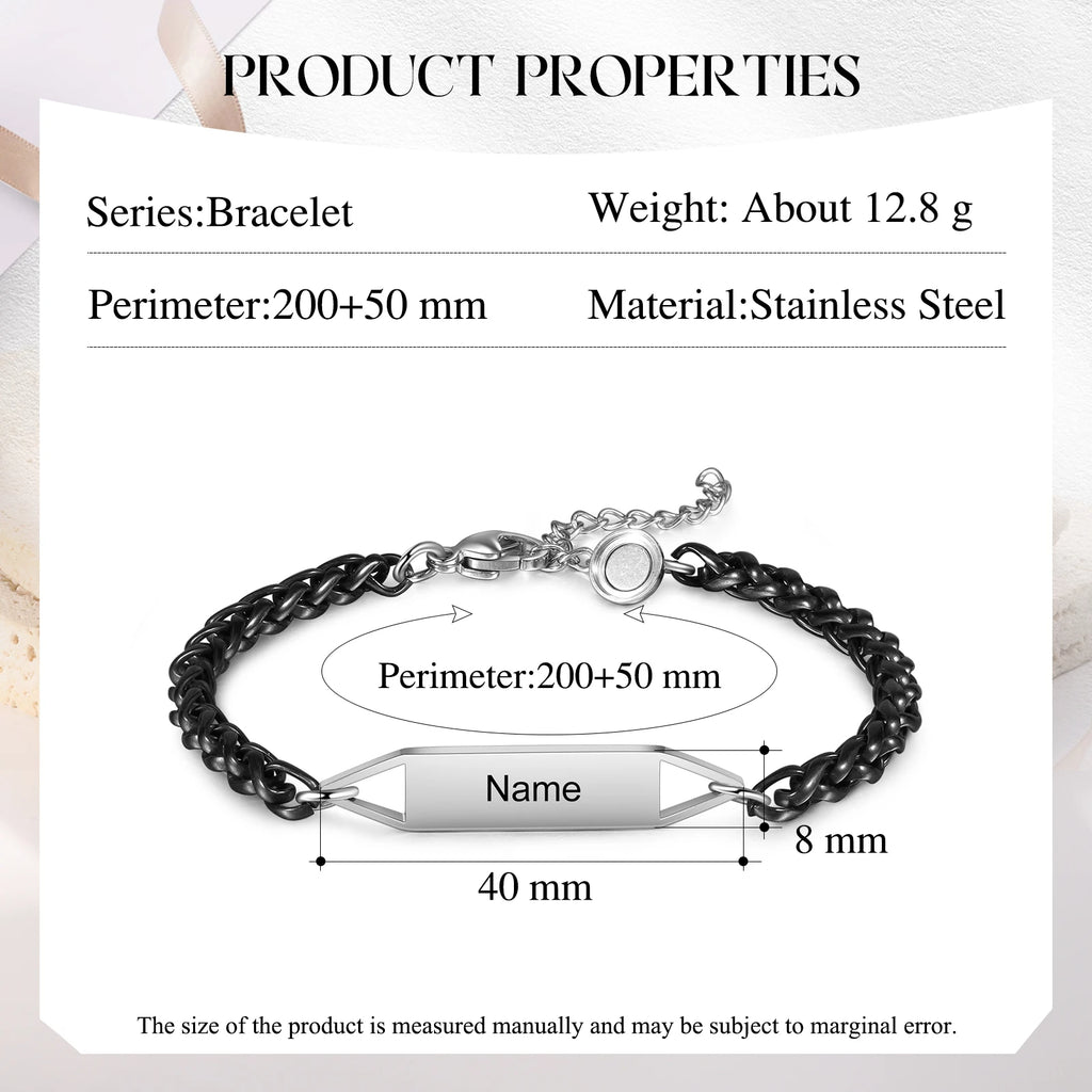 Pulsera magnética personalizada de acero inoxidable para parejas