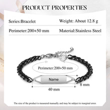 Load image into Gallery viewer, Pulsera magnética personalizada de acero inoxidable para parejas