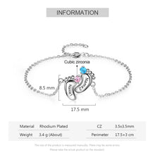 Load image into Gallery viewer, Pulsera personalizada de pies de bebé con piedra natal