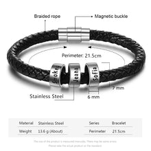 Load image into Gallery viewer, Pulsera de cuero personalizada para hombre