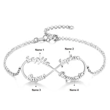 Load image into Gallery viewer, Pulseras de plata de ley 925 personalizadas con nombre infinito para mujer