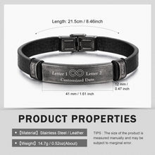 Load image into Gallery viewer, Pulsera de cuero con grabado personalizado para hombre