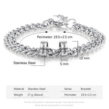 Load image into Gallery viewer, pulsera personalizada de cuentas de acero inoxidable para hombre