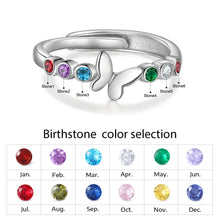 Load image into Gallery viewer, Anillos abiertos de mariposa personalizados para mujer