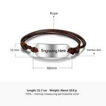 Load image into Gallery viewer, Pulseras de acero inoxidable con nombre personalizado para hombre y mujer