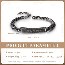 Load image into Gallery viewer, Pulsera con grabado personalizado para hombre