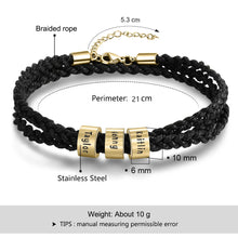 Load image into Gallery viewer, Pulsera de cuerda trenzada ajustable para hombre