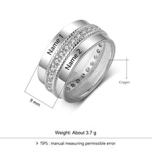 Load image into Gallery viewer, Anillos De Compromiso personalizados con nombre grabado para mujer