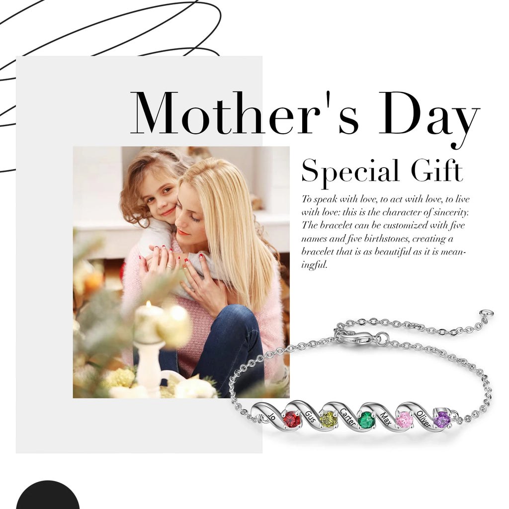 Pulsera personalizada para el día de la madre para mujer