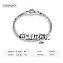 Load image into Gallery viewer, pulsera de cuentas de acero inoxidable para hombre